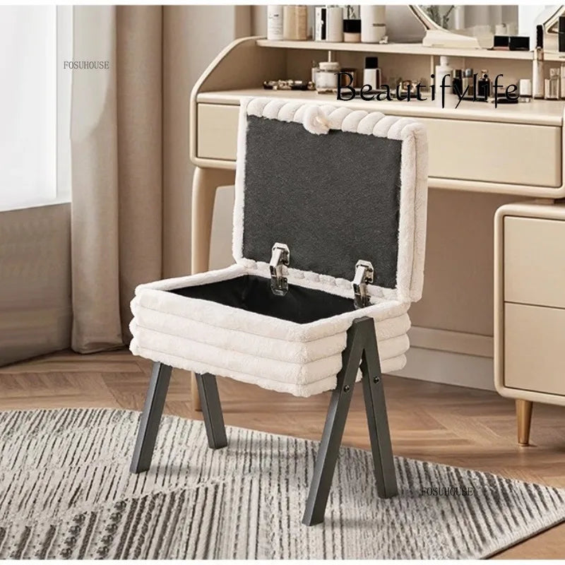 Luxury Bedroom Vanity Stool with Storage