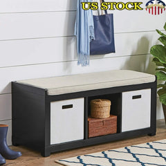 Indoor Storage Bench with 3 Compartments