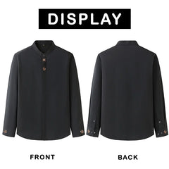 Men's Plus Size Mandarin Collar Shirt