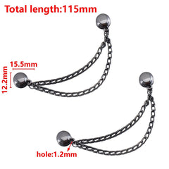 1pc 2pcs 4pcs 8pcs Tuck Waist Design Metal Chain Magnetic Buckle Long Pant Sleeve Shorten Free - suturing Fixed Alloy Brooch Strap - DigiTech ecom Store