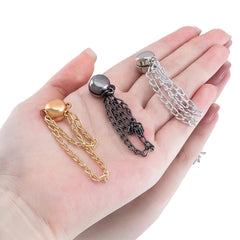 1pc 2pcs 4pcs 8pcs Tuck Waist Design Metal Chain Magnetic Buckle Long Pant Sleeve Shorten Free - suturing Fixed Alloy Brooch Strap - DigiTech ecom Store