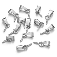 20pcs Stainless Steel Screw Eye Pins Bail Top Drilled Beads End Pendant Connectors for Jewelry Making DIY - DigiTech ecom Store