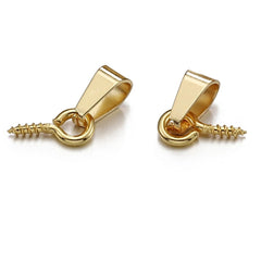 20pcs Stainless Steel Screw Eye Pins Bail Top Drilled Beads End Pendant Connectors for Jewelry Making DIY - DigiTech ecom Store