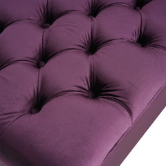 Purple Velvet Tufted Storage Ottoman Bench