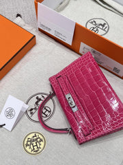 HERMÈS SHOCKING MATTE MISSISSIPPIENSIS ALLIGATOR MINI KELLY II – PALLADIUM HARDWARE