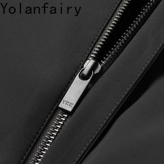 Black Mid-Length Fur Jacket