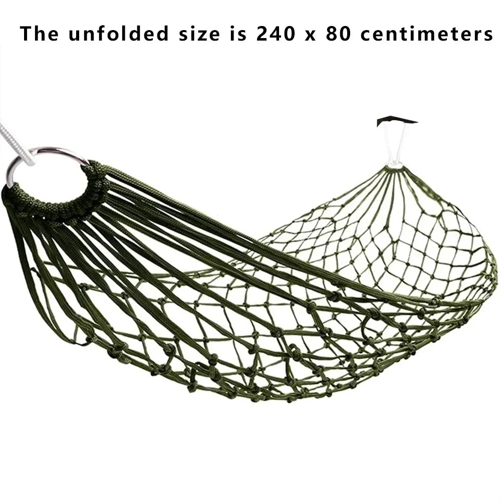 Outdoor Indoor Mesh Hammock Nylon Rope