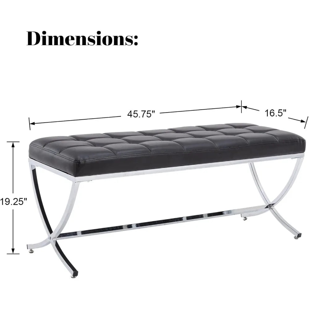 Modern PU Leather Ottoman Bench