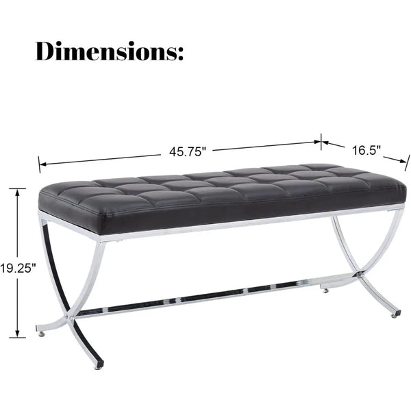 Modern PU Leather Ottoman Bench