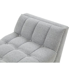 Contemporary Tufted Linen Bench