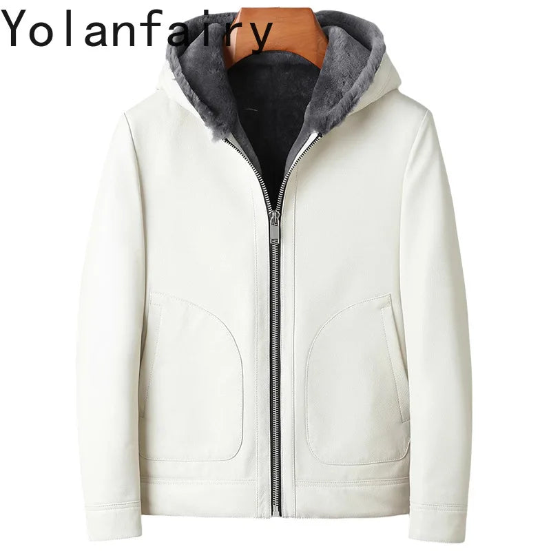 Hooded Goatskin Leather Jacket