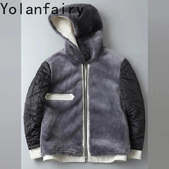 Hooded Goatskin Leather Jacket