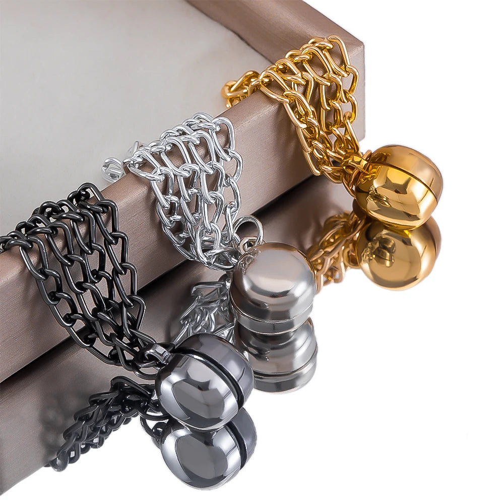 Metal Chain Magnetic Buckle Brooch Strap