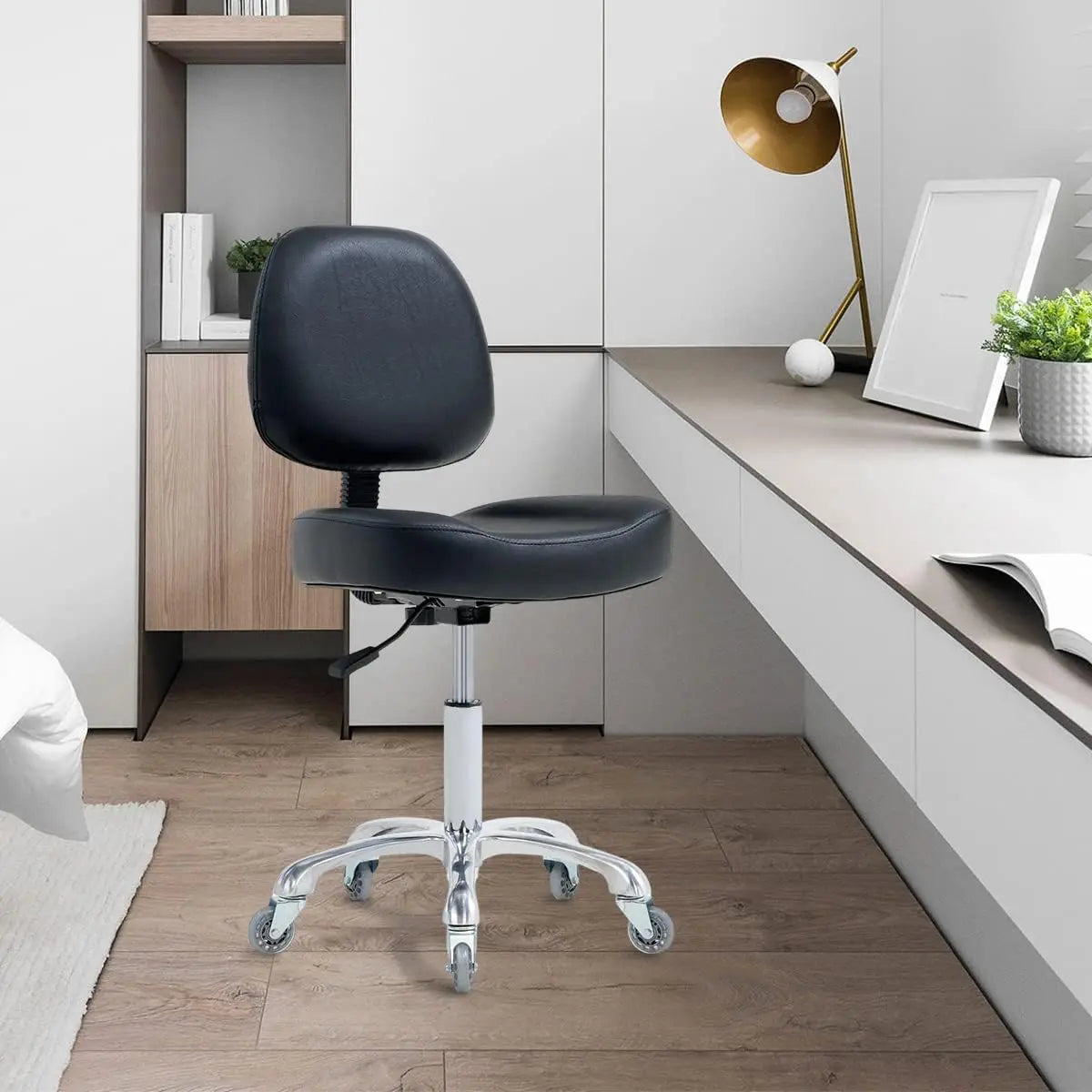 Vanity Rolling Stool with Wheels