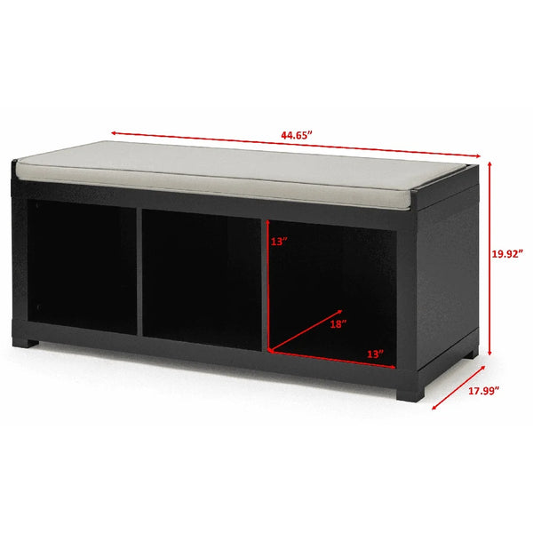 Indoor Storage Bench with 3 Compartments