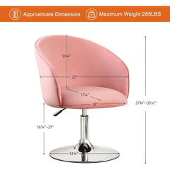 Swivel Velvet Adjustable Vanity Chair