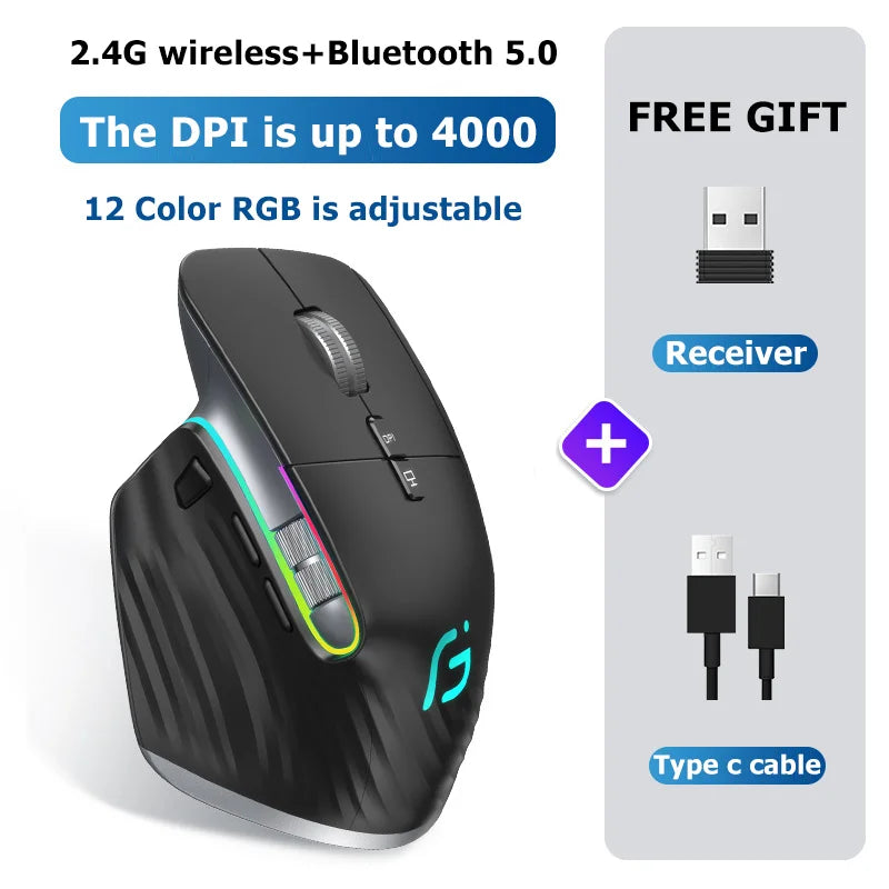 2.4G Wireless RGB Bluetooth Mouse
