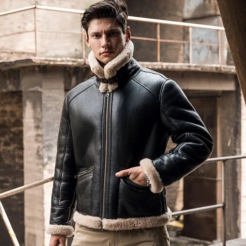 Winter Shearling Leather Jacket