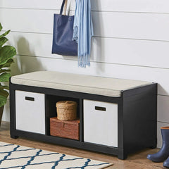 Indoor Storage Bench with 3 Compartments