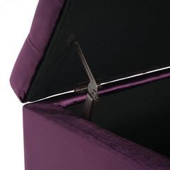 Purple Velvet Tufted Storage Ottoman Bench