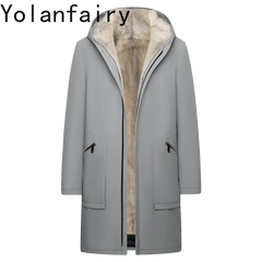 YOLANFAIRY Men’s Fur Parka