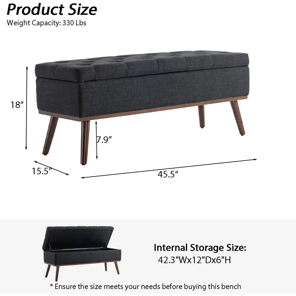 45.5" Tufted Storage Bench