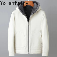 Hooded Goatskin Leather Jacket