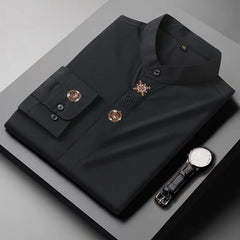 Men's Plus Size Mandarin Collar Shirt