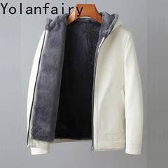 Hooded Goatskin Leather Jacket