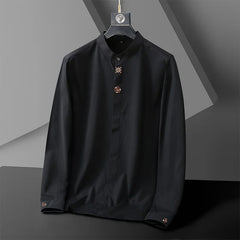Men's Plus Size Mandarin Collar Shirt