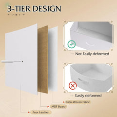 Dresser for Bedroom with 8 Drawers, Wide Fabric Dresser for Storage and Organization, Bedroom Dressers, Chest of Drawers, White - DigiTech ecom Store