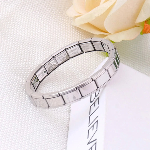 Fashion Sliver Bangle Bracelet Width Italian Elastic Charm Bracelet Simple Design Men Women DIY New Style Jewelry Gifts - DigiTech ecom Store