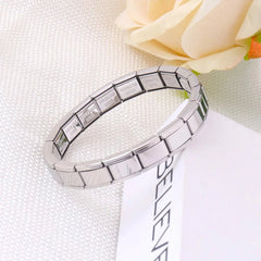 Fashion Sliver Bangle Bracelet Width Italian Elastic Charm Bracelet Simple Design Men Women DIY New Style Jewelry Gifts - DigiTech ecom Store