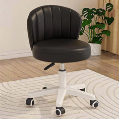 Home Office Chair With Wheels Pu Leather Swivel Drafting Chair With Ba Rolling Round Desk Chair Height Adjustable Work Task - DigiTech ecom Store