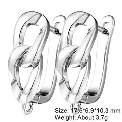 Juya 2Pcs Antiallergic Earwire Fasteners Basic Fixtures Earring Hook Clasps Accessories For DIY Women's Charms Earrings Making - DigiTech ecom Store