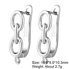 Juya 2Pcs Antiallergic Earwire Fasteners Basic Fixtures Earring Hook Clasps Accessories For DIY Women's Charms Earrings Making - DigiTech ecom Store