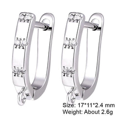 Juya 2Pcs Antiallergic Earwire Fasteners Basic Fixtures Earring Hook Clasps Accessories For DIY Women's Charms Earrings Making - DigiTech ecom Store