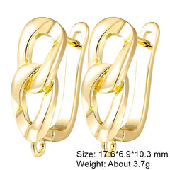 Juya 2Pcs Antiallergic Earwire Fasteners Basic Fixtures Earring Hook Clasps Accessories For DIY Women's Charms Earrings Making - DigiTech ecom Store