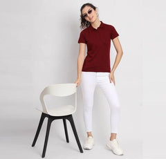 Ketex Maroon Cotton Blend Polo Neck Tshirt - DigiTech ecom Store