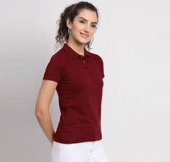 Ketex Maroon Cotton Blend Polo Neck Tshirt - DigiTech ecom Store