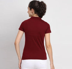 Ketex Maroon Cotton Blend Polo Neck Tshirt - DigiTech ecom Store