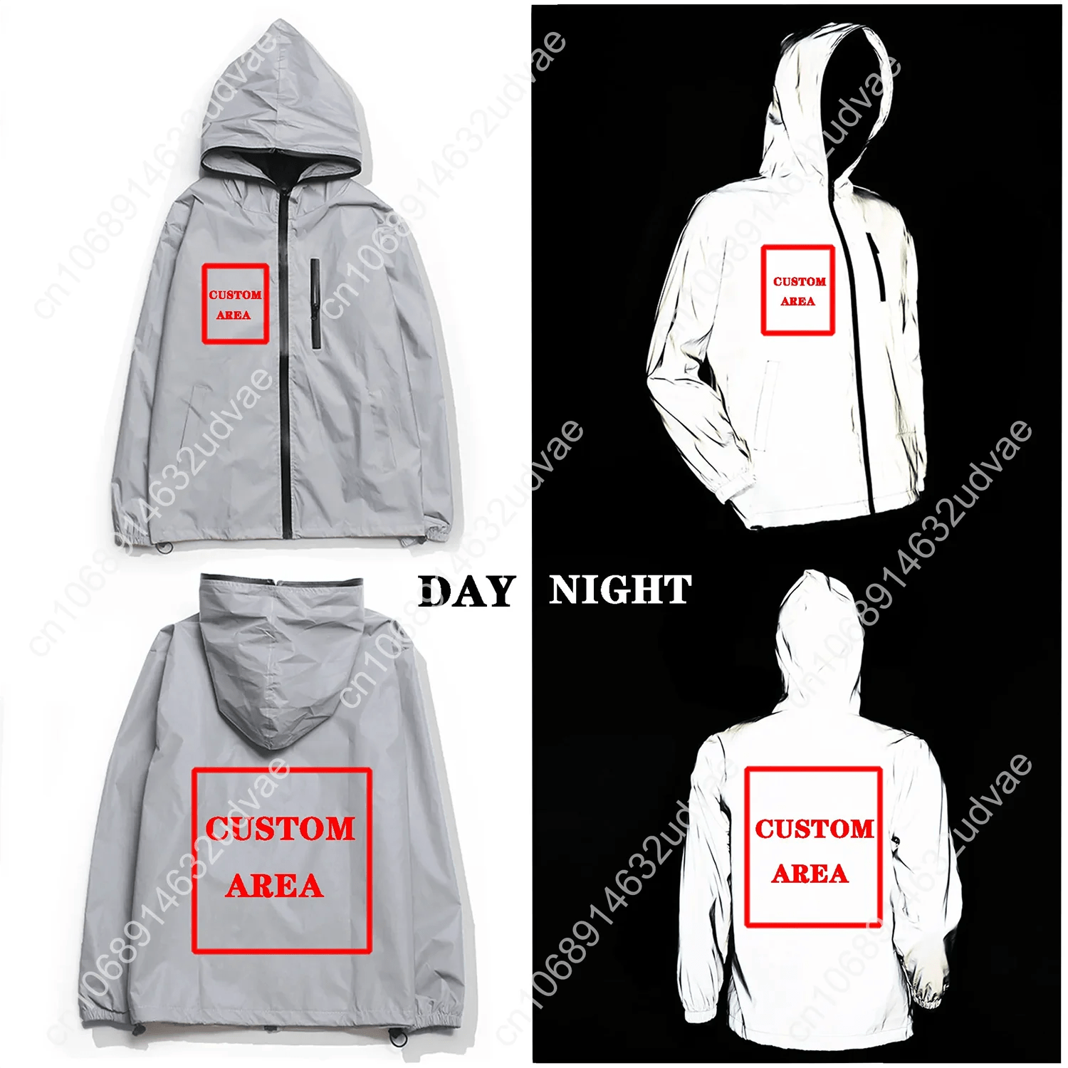 Mikecracks Reflective Jacket Mens Womens Coat Hooded Windbreaker Runing Pocket Jackets Cycling Hiking Zipper Customized Hoodie - DigiTech ecom Store