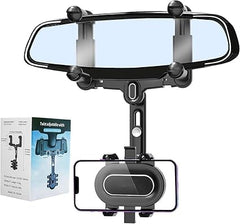 Phone Mount for Car, 2024 Upgraded Rear View Mirror Phone Holder, Universal Mount, Rotatable Phone Holder for Car Compatible - DigiTech ecom Store