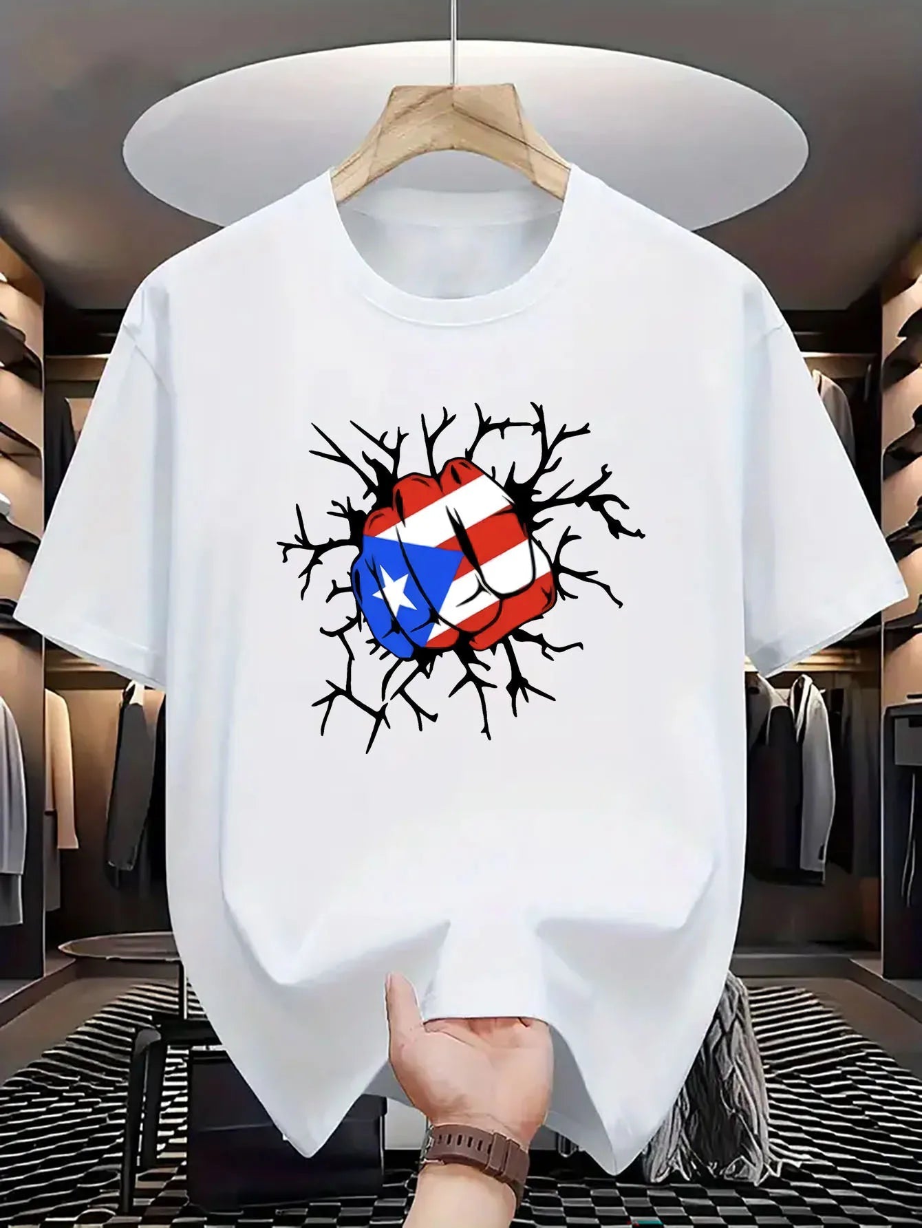 Pure Cotton Men's T-shirt Creative Boxing Print Comfort And Casual Summer Outdoor Activities T-Shirt - DigiTech ecom Store