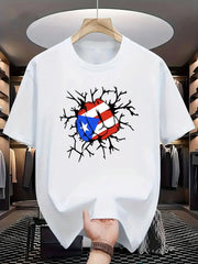 Pure Cotton Men's T-shirt Creative Boxing Print Comfort And Casual Summer Outdoor Activities T-Shirt - DigiTech ecom Store