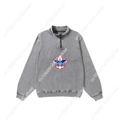 Scouts of America Retro Sweatshirt Man Woman Teenager Vintage Pullover Half Zipper Sweat Shirt Photo Custom Long Sleeved Tshirt - DigiTech ecom Store