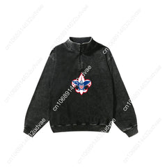 Scouts of America Retro Sweatshirt Man Woman Teenager Vintage Pullover Half Zipper Sweat Shirt Photo Custom Long Sleeved Tshirt - DigiTech ecom Store