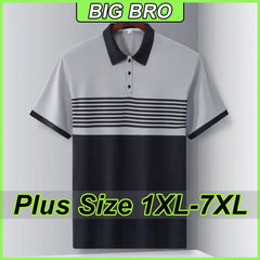Summer Men's Casual Polo Shirt Large Size 1XL - 7XL Short - sleeved Tees Lapel Business Breathable Soft T-shirt Male Tops Clothes - DigiTech ecom Store