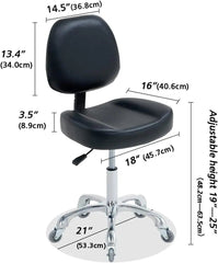 Vanity Rolling Chair Esthetician Shop Stool With Wheels,Ergonomic Lash Arml Office Chair, Desk Chair For Makeup Bedroom - DigiTech ecom Store