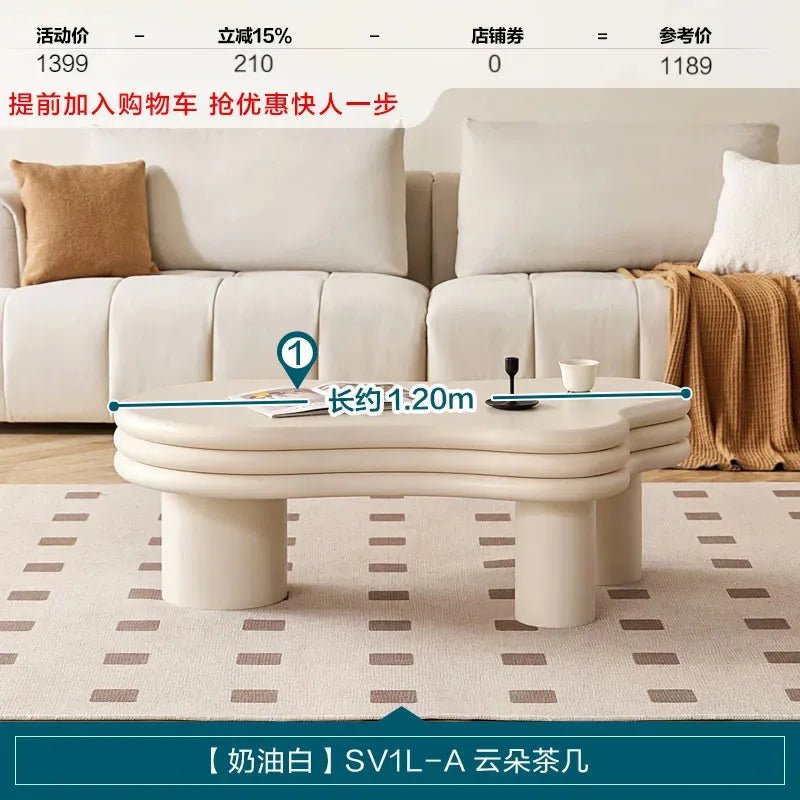 Waterproof White Coffee Table Wooden Minimalist Designer Italian Coffee Tables Unique Sofa Side Mesas Bajas Home Decorations - DigiTech ecom Store
